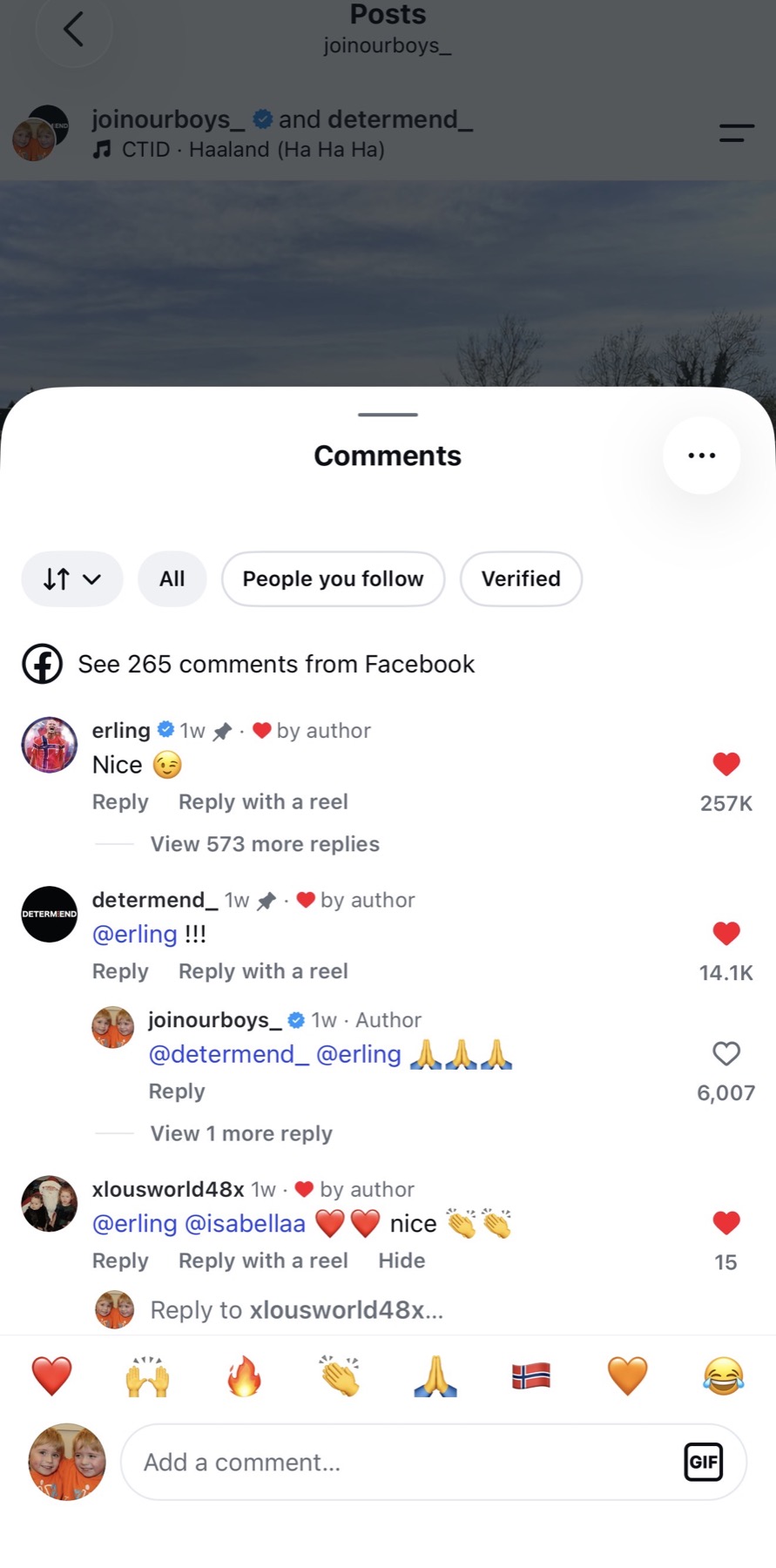 Erling Haaland comment proof